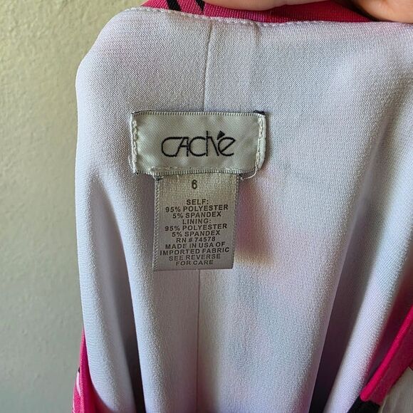 Vintage Y2K Cache Pink And Black Floral Print Mini Dress Size 6 - Picture 3 of 4